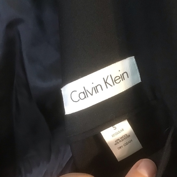 CALVIN KLEIN Men’s Black Two Button Blazer S Regular - Picture 4 of 5